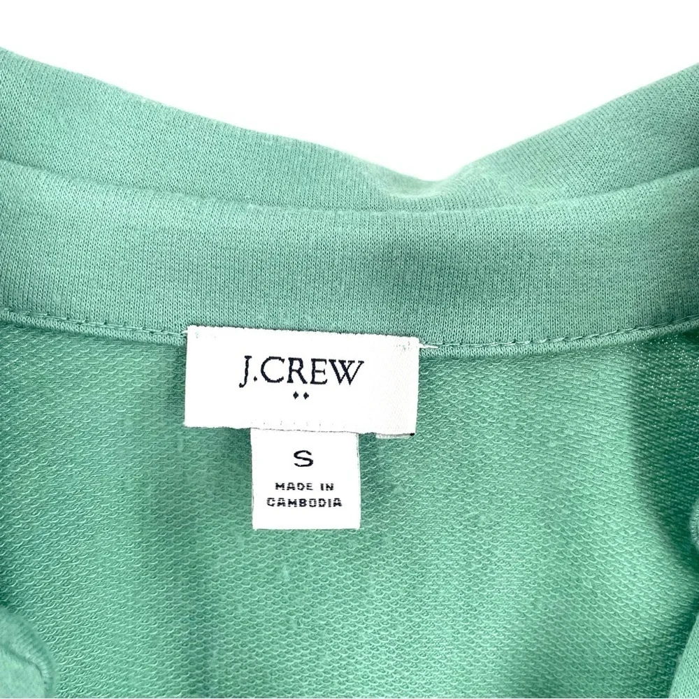 J. Crew Rugby Green Long Sleeve Collared VNeck Lightweight Sweater Top